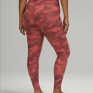 Lululemon Wunder Train Brier Rose Camo Heritage 365 High Rise 10/28” Leggings
